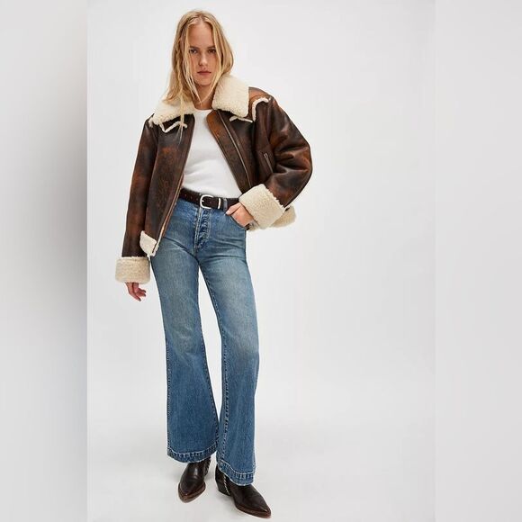 Free people Rolla's East Coast High Rise Flare Jeans size 28 NWT in packaging - Picture 1 of 7